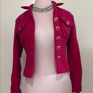 Ann Taylor  wool blend blazer in berry/magenta size 6
